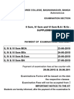 Examination Fee Notification July 2015