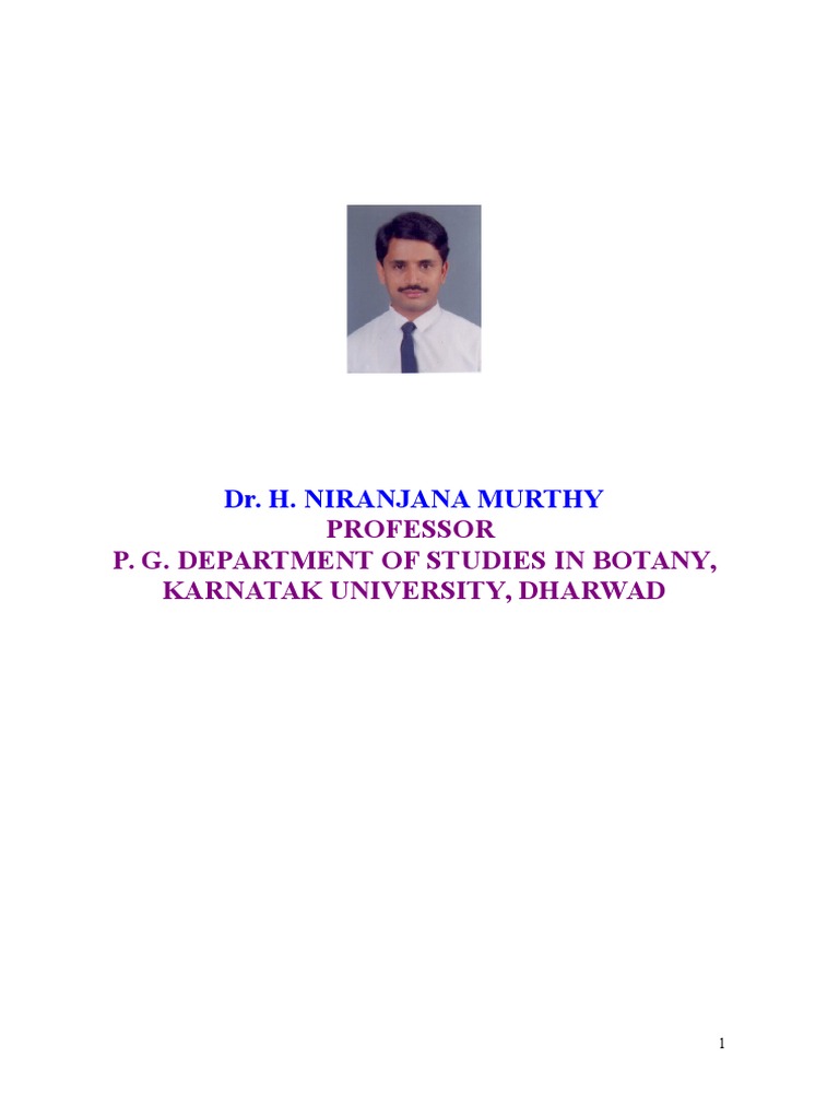 Dr. H. Niranjana Murthy's CV | PDF | Genome | Biotechnology