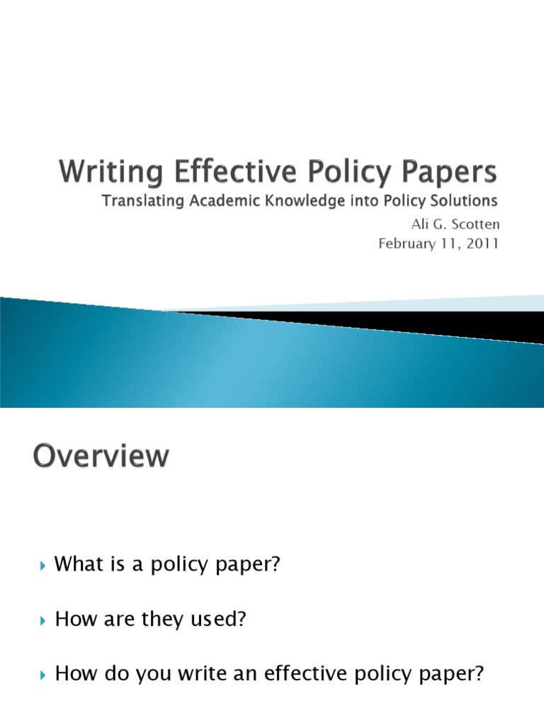 Writing Effective Policy Papers | PDF | Think Tank | United States Congress