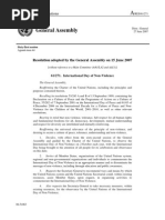 United Nations Non Violence Day Resolution 2007 - Naresh Kadyan