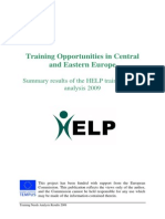 Training Opportunities in Central and Eastern Europe: Summary Results of The HELP Training Needs Analysis 2009