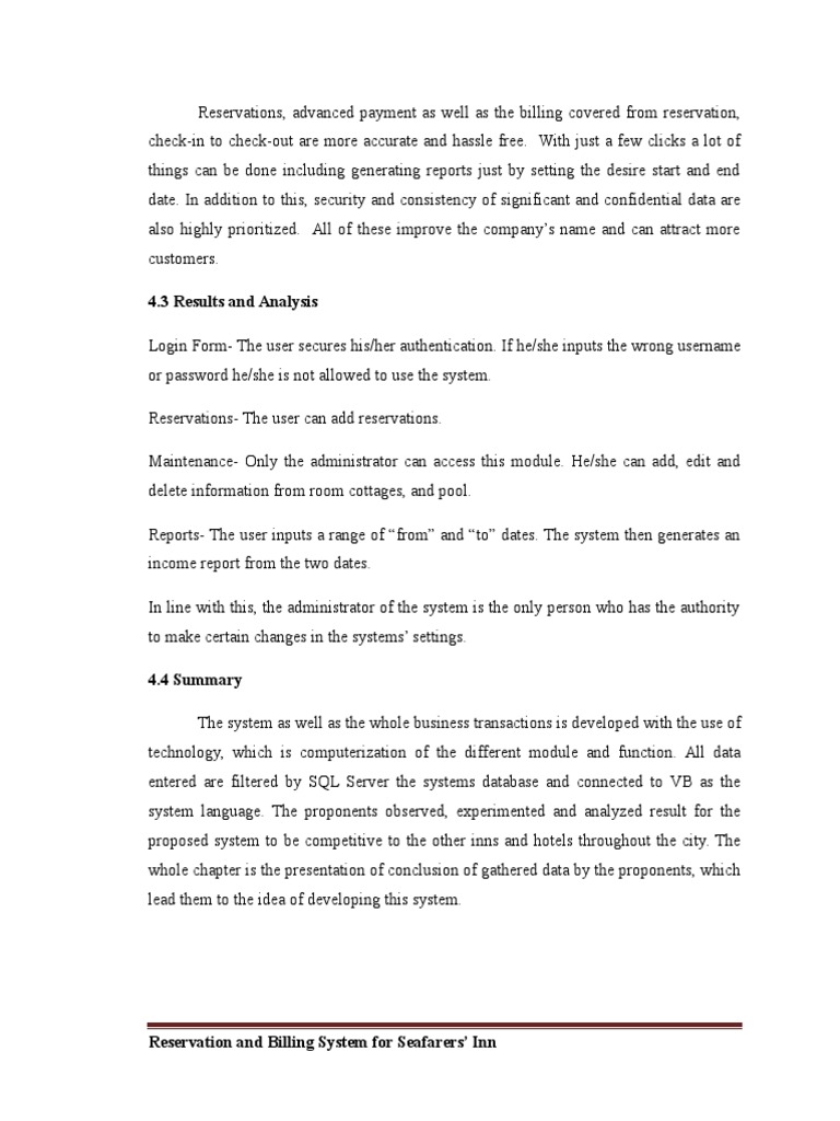 Reservation and Billing System Overview | PDF | User (Computing ...