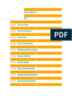 Datas Comemorativas 2015