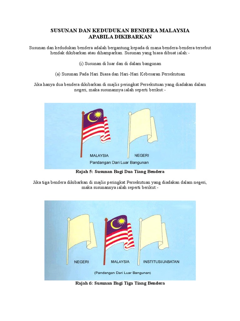 Susunan Dan Kedudukan Bendera Malaysia Apabila Dikibarkan Pdf