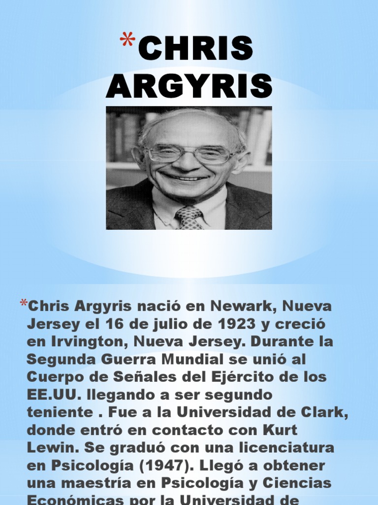 Chris Argyris Exposicion | PDF | Adultos | Aprendizaje