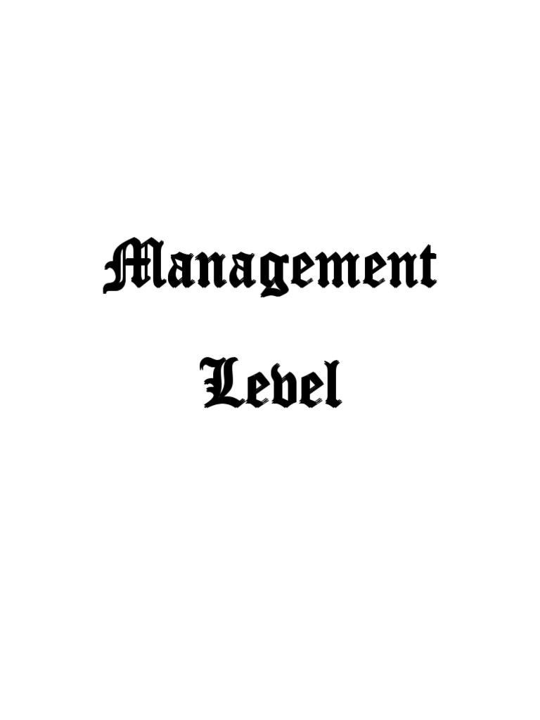 Management Level PDF | PDF