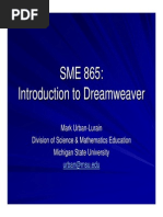 Sme 865 Dreamweaver Intro