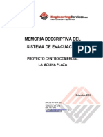 Memoria Descriptiva Del Sistema de Evacuación: Proyecto Centro Comercial La Molina Plaza