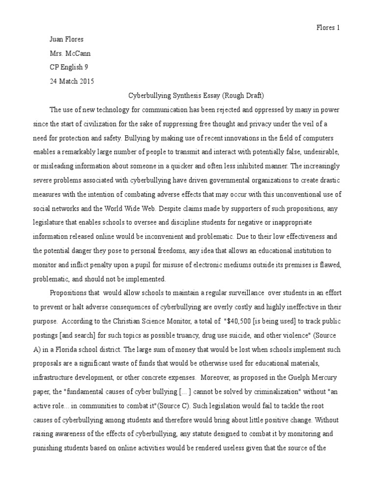 Synthesis essay example image