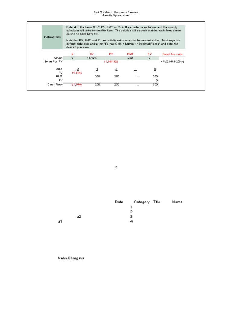 Annuity Calculator Spreadsheet Guide | PDF | Teaching Methods ...