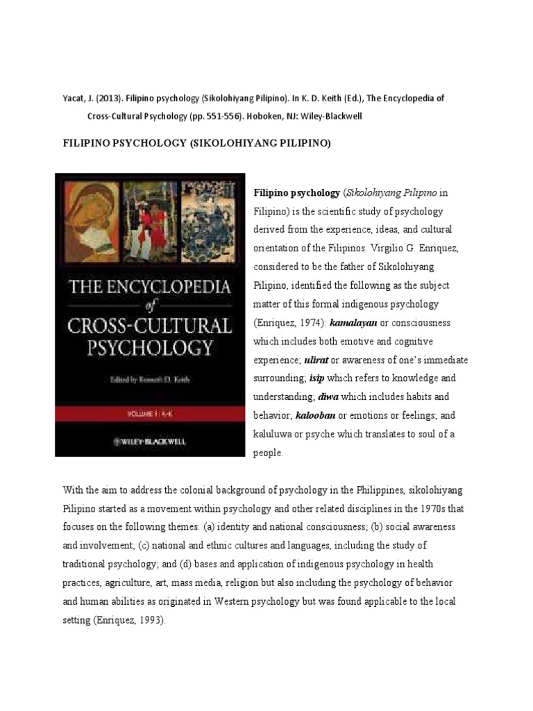 Filipino Psychology Self Psychology & Cognitive Science
