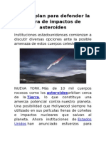 Inician Plan Para Defender La Tierra de Impactos de Asteroides