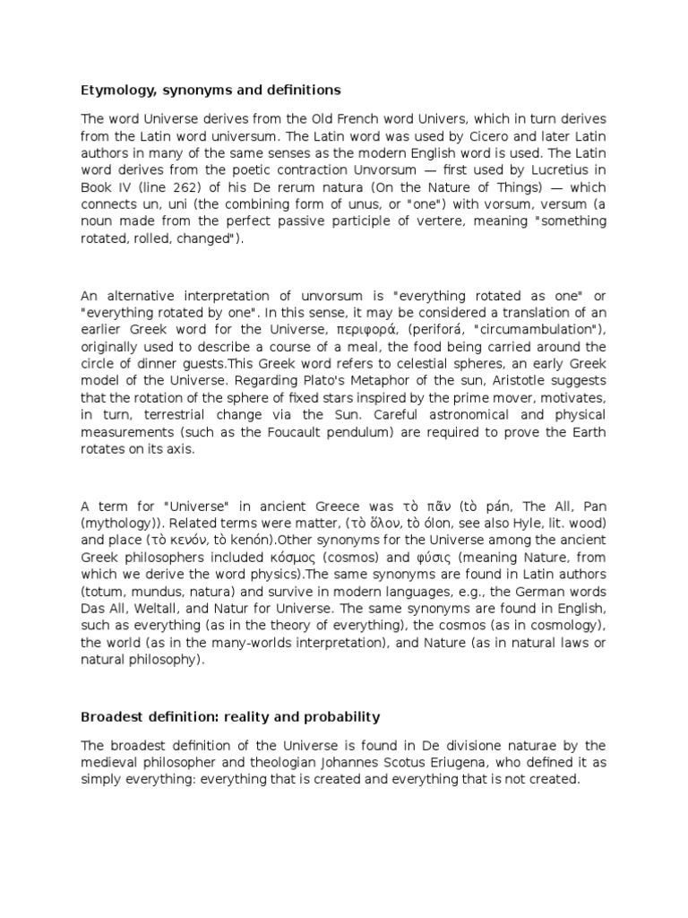 Etymology and Synonyms Explored | PDF