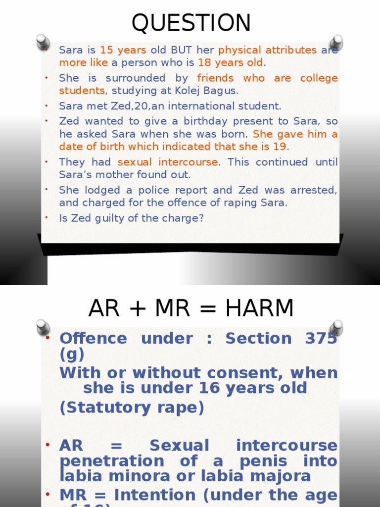 Statutory Rape Case Analysis: Zed and Sara | PDF | Rape | Punishments