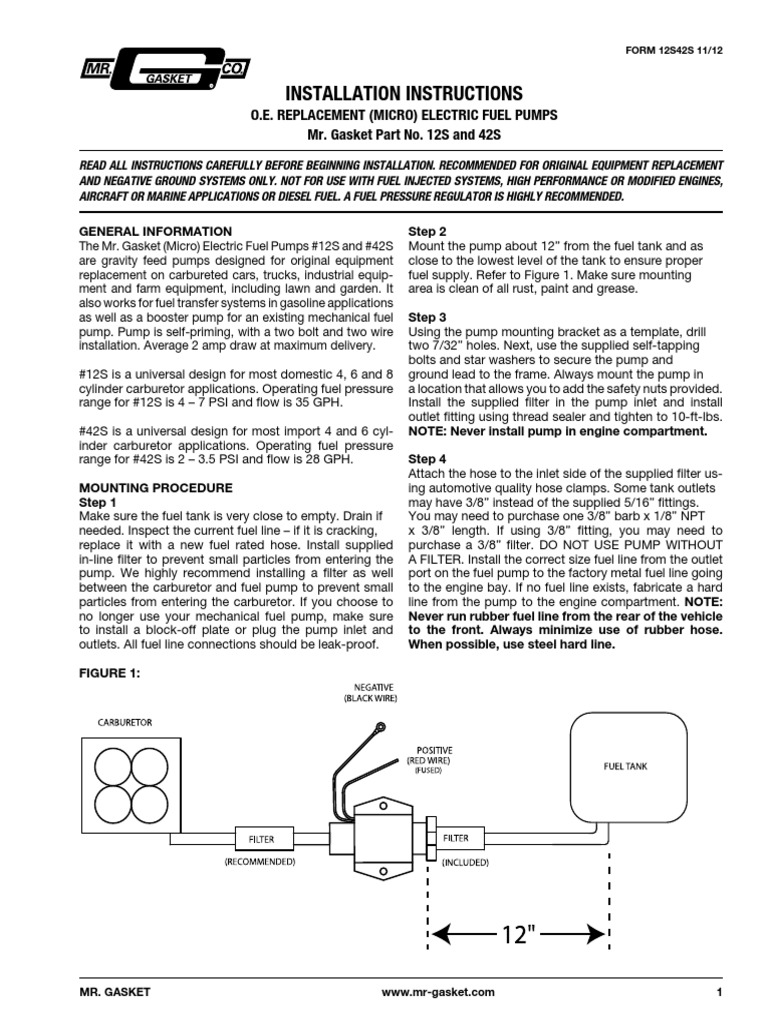 Gasket 12S Gasket Micro Electric Fuel Pump, 56 OFF