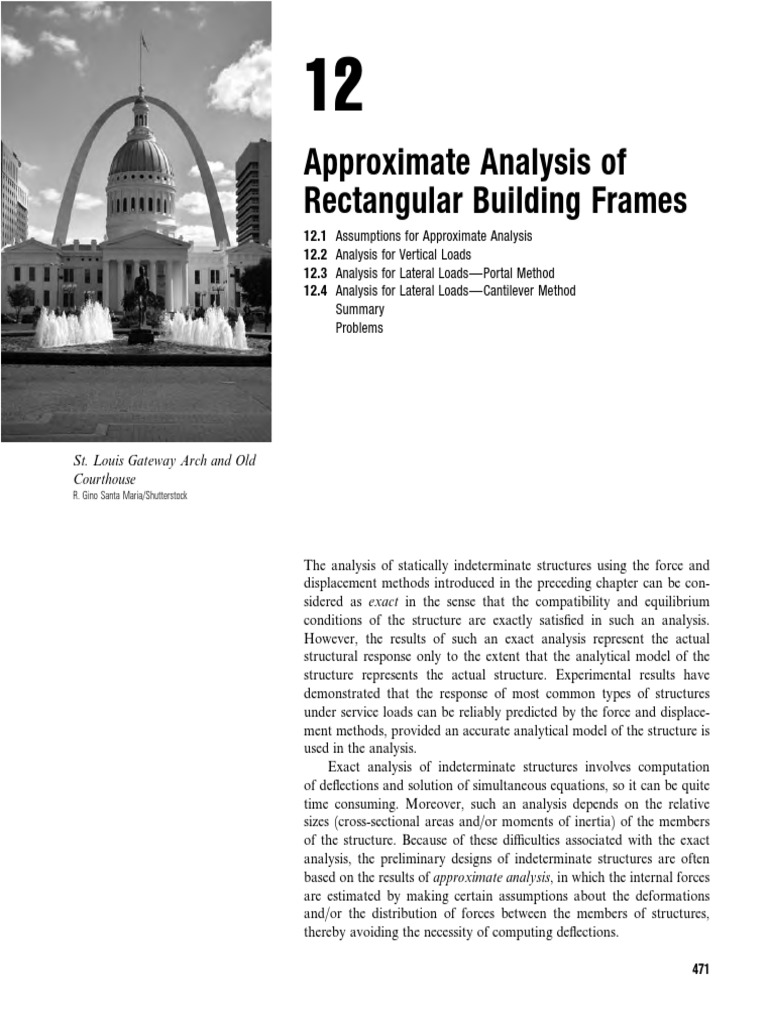 Approximate Analysis of Building Frames | PDF | Bending | Column