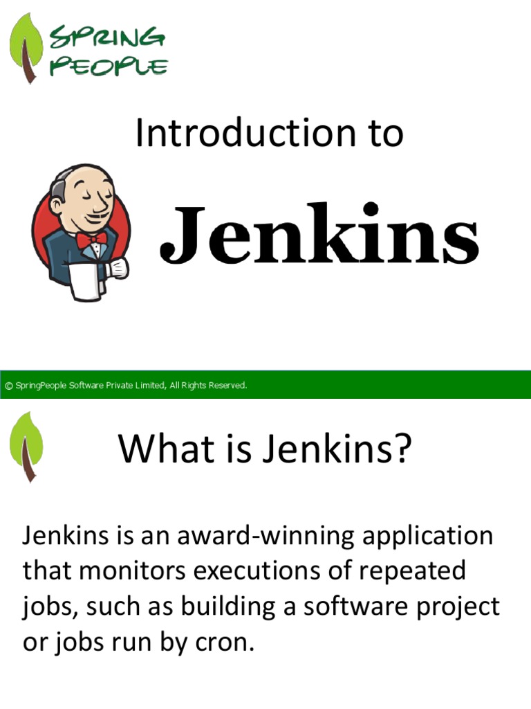 Introduction To Jenkins - SpringPeople | PDF | Software | Areas Of ...