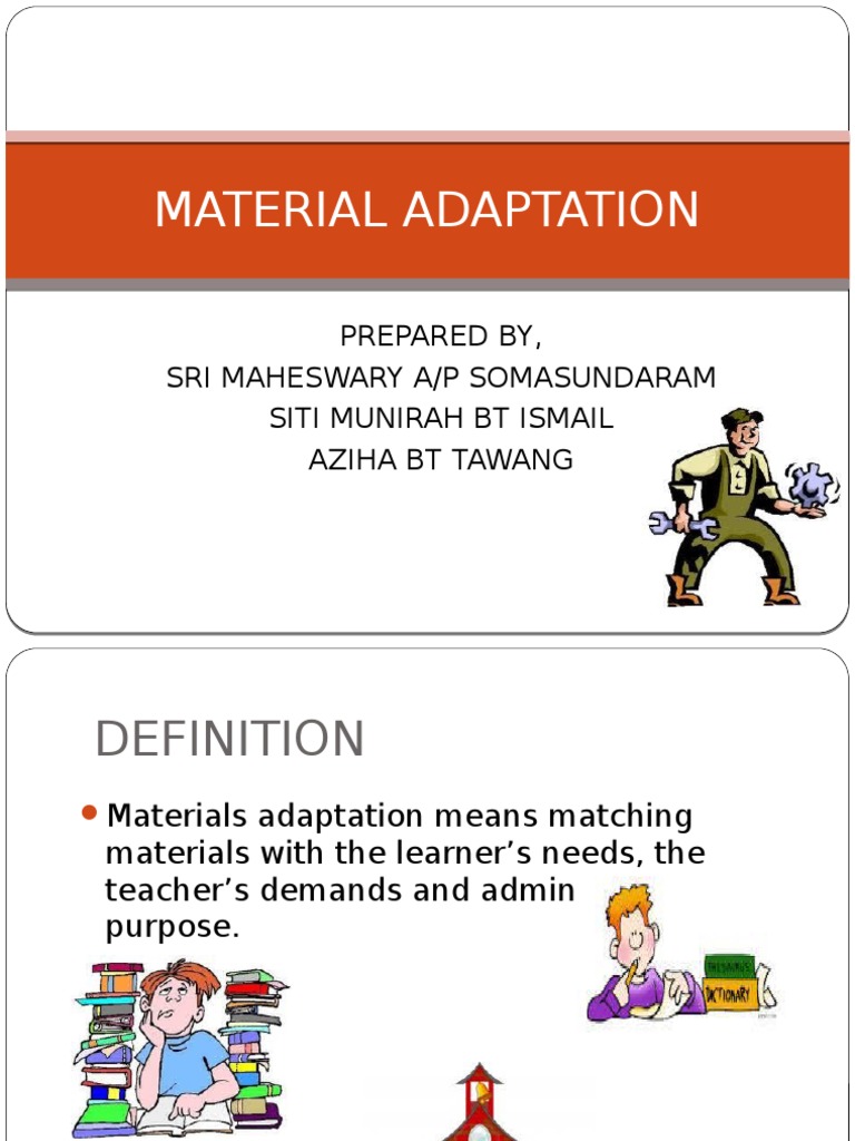 Material Adaptation | PDF | Teachers | Curriculum
