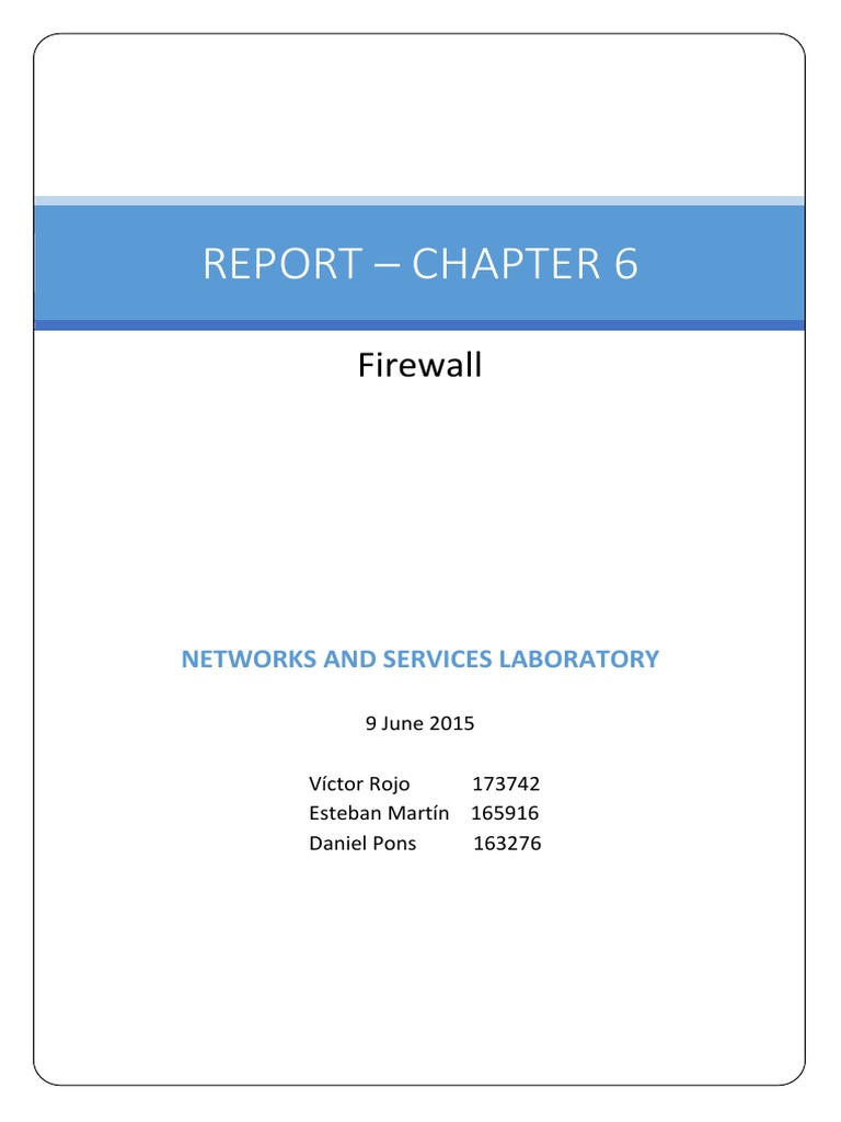 Report - Chapter 6: Firewall | PDF | Firewall (Computing) | Secure Shell