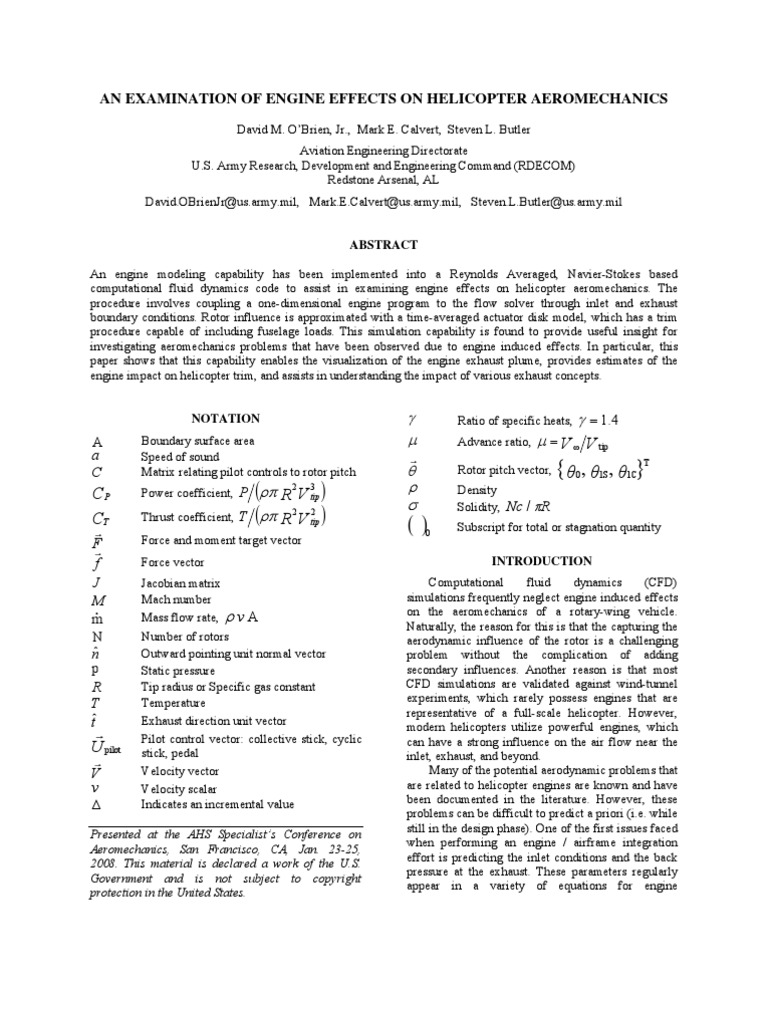 An Examination of Engine Effects On Helicopter | PDF | Computational ...