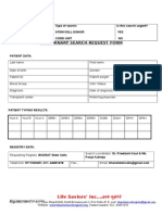 Donor Search Request Form for UNRELATED BONE MARROW DONOR SEARCH