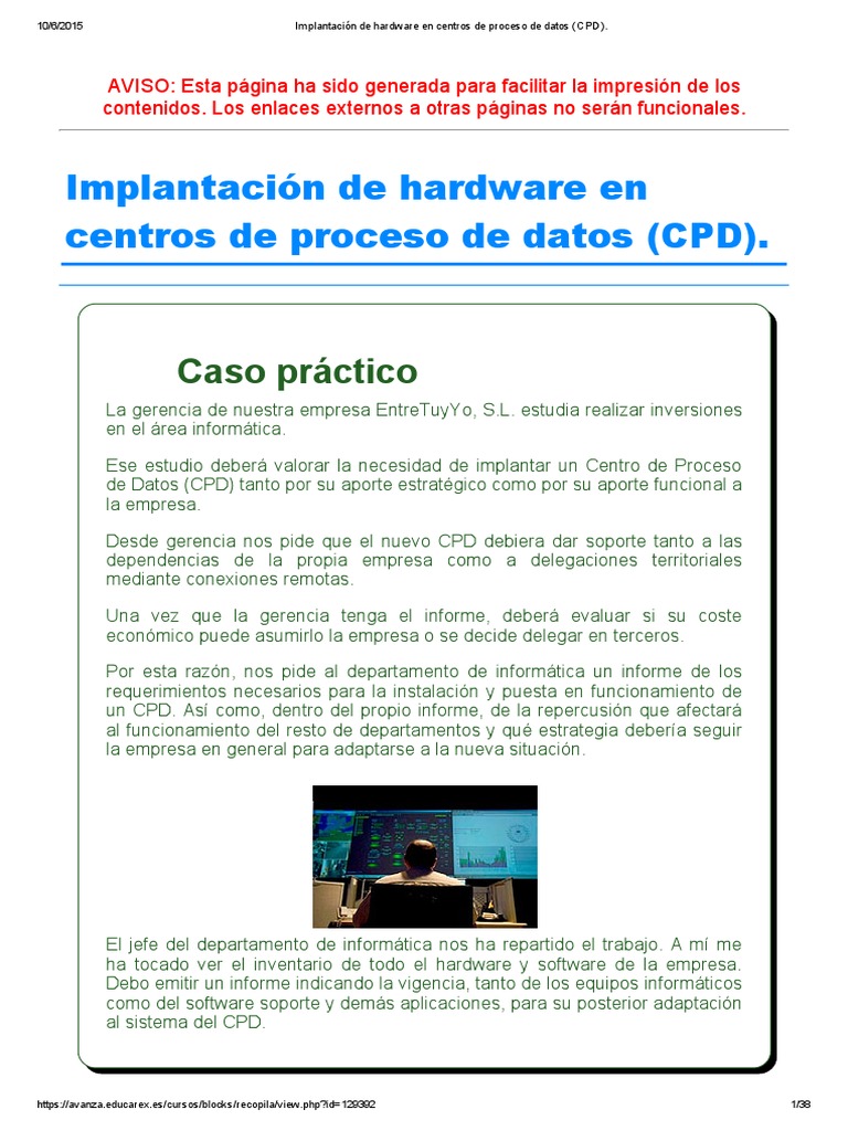 Tema-4 FHW Implantación de Hardware en Centros de Proceso de Datos (CPD ...