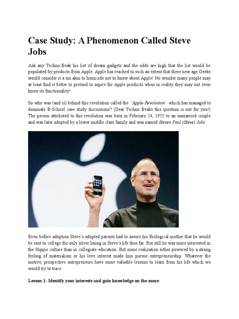 Steve Jobs Entrepreneur Case Study