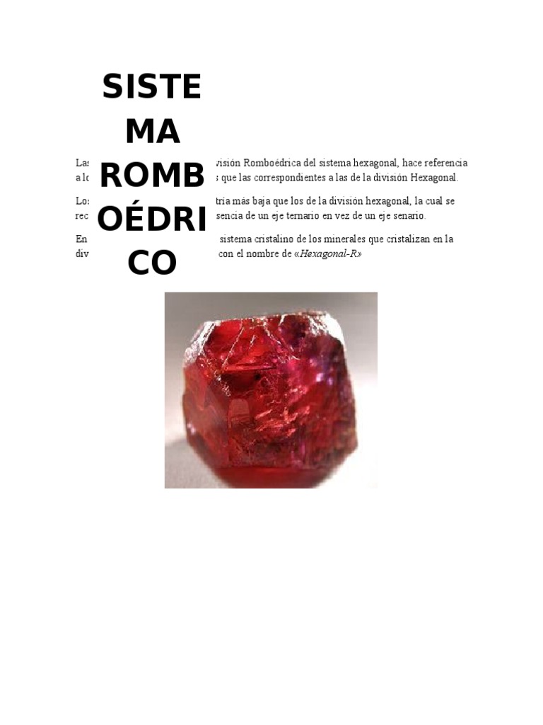 Sistema Romboédrico Cristalografía Sólidos cristalinos