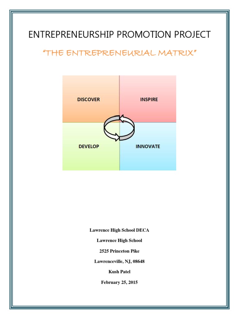 deca manualentrepreneurship promotion project (2) Entrepreneurship