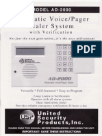 United Security AD2000S User Manual