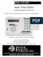 United Security AVD-2007 User Manual