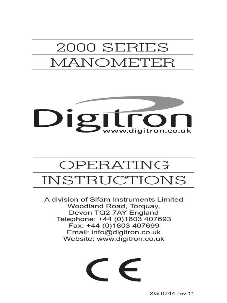 Digitron 2000 Series User Manual | PDF | Calibration | Pressure Measurement