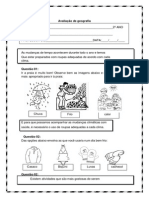 Avaliação de Geografia 2º ANO