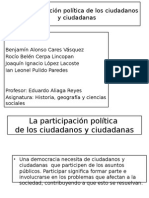 La Participación Política de Los Ciudadanos y Ciudadanas