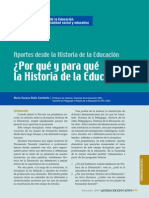 Importancia de la Historia de la Educación para la formación docente