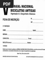 V Arraial Nacional de Bicicletas Antigas - 26 de Julho 2015