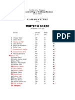 Midterm Grade: Civil Procedure