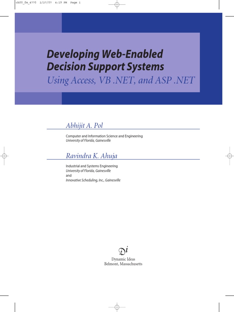 Developing Web-Enabled Decision Support Systems | PDF | Visual Basic ...