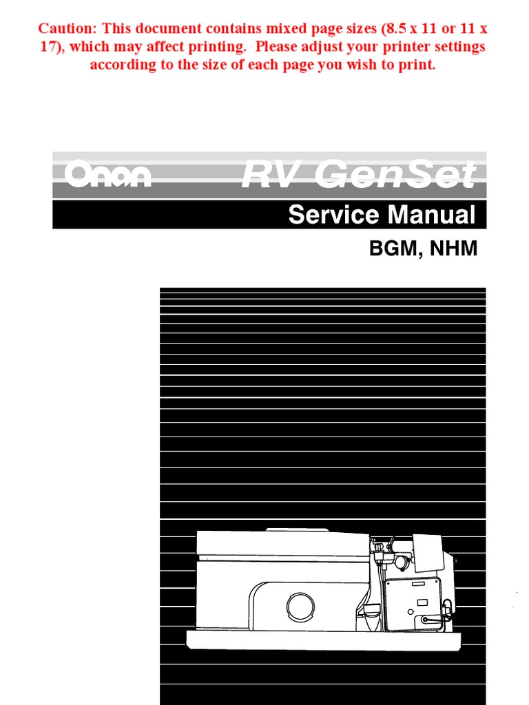 Onan RV GenSet Service Manual | PDF | Carburetor | Piston