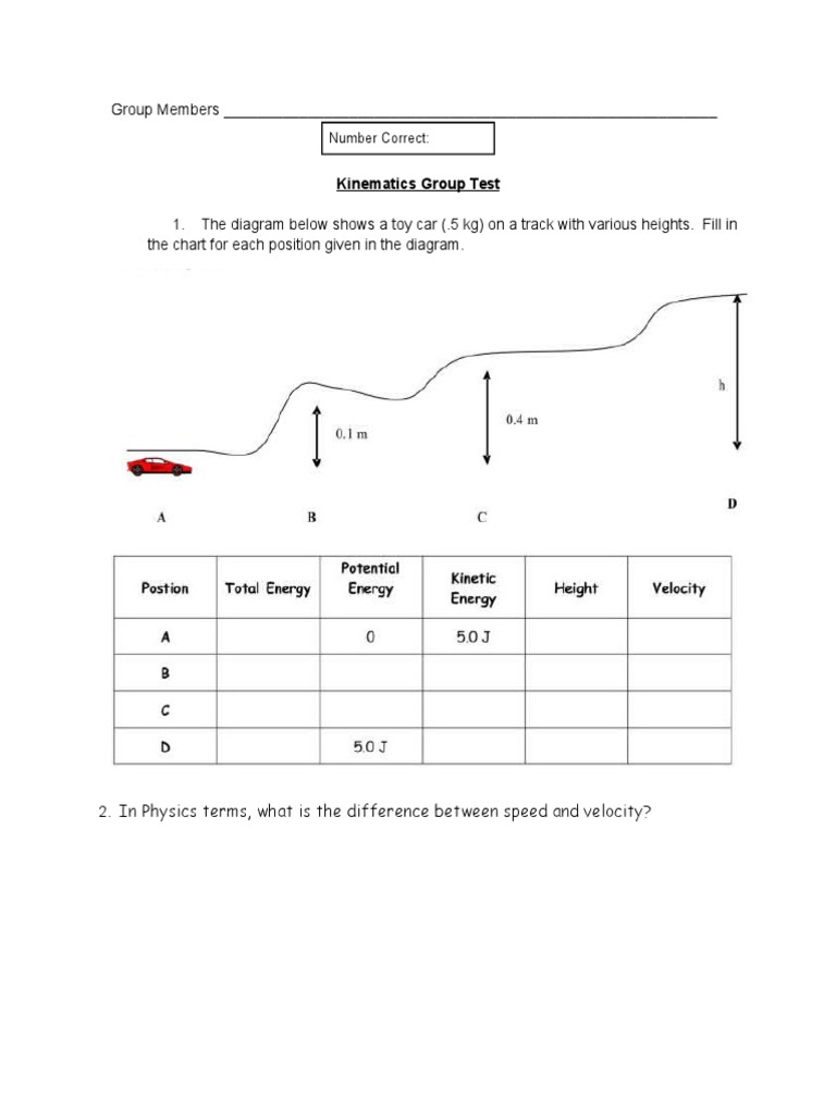 Kinematicgrouptest | PDF | Teaching Methods & Materials