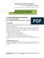 Especificaciones Tecnicas Sistema de Alcanatrillado