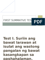 First Summative Test