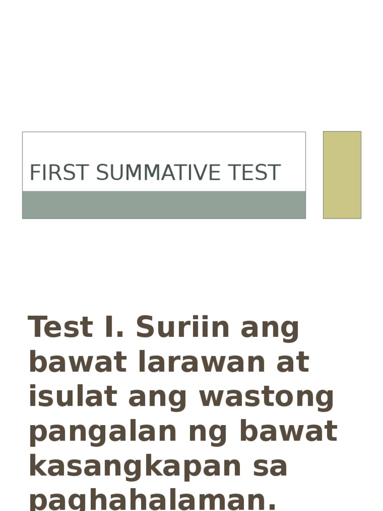 First Summative Test | PDF