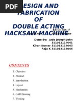 Design & Fabrication of Double Acting Hacksaw Machine