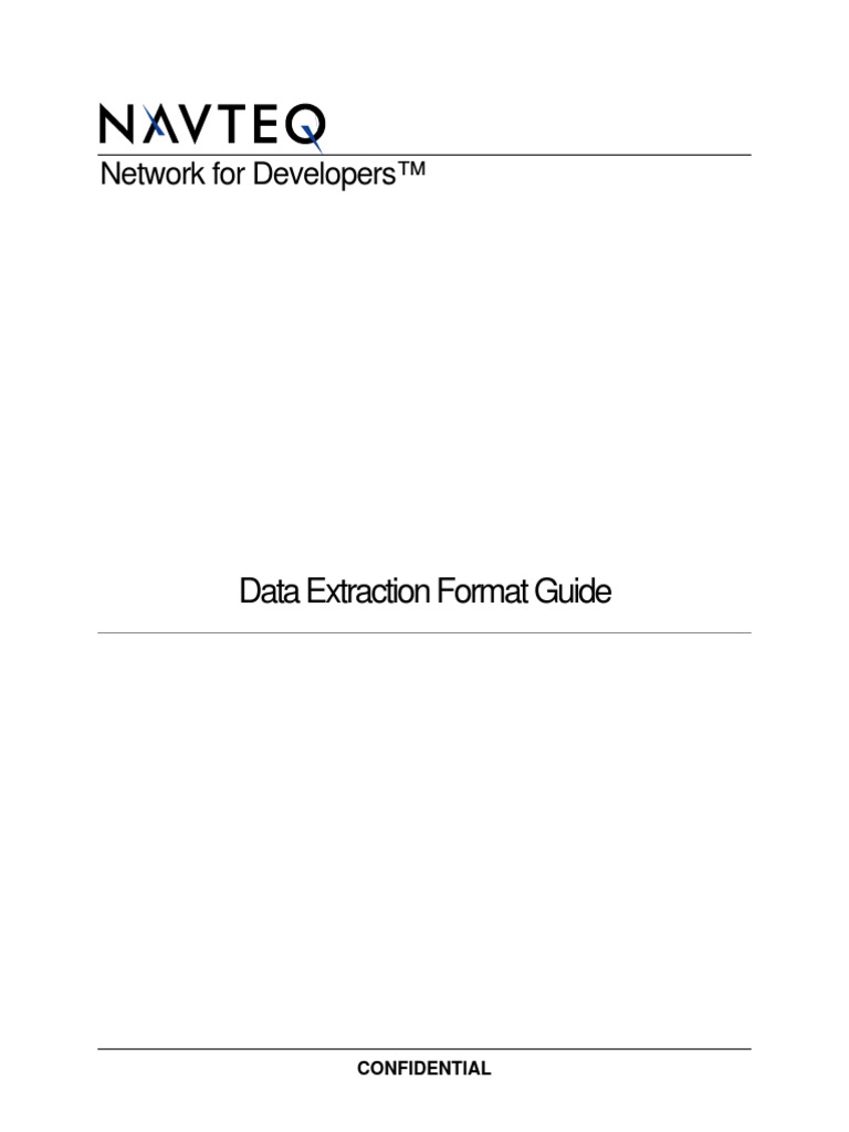 NAVTEQ Data Extraction Format Guide | PDF | Geographic Information ...
