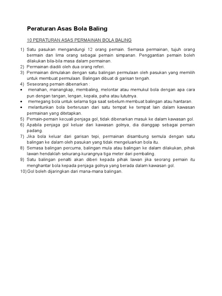 Peraturan Asas Bola Baling Pdf