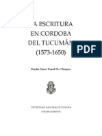 La Escritura en Cordoba Del Tucuman 1573-1650