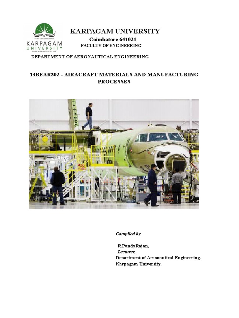 Aircraft Materials and Manufacturing Process | PDF | Heat Treating | Steel