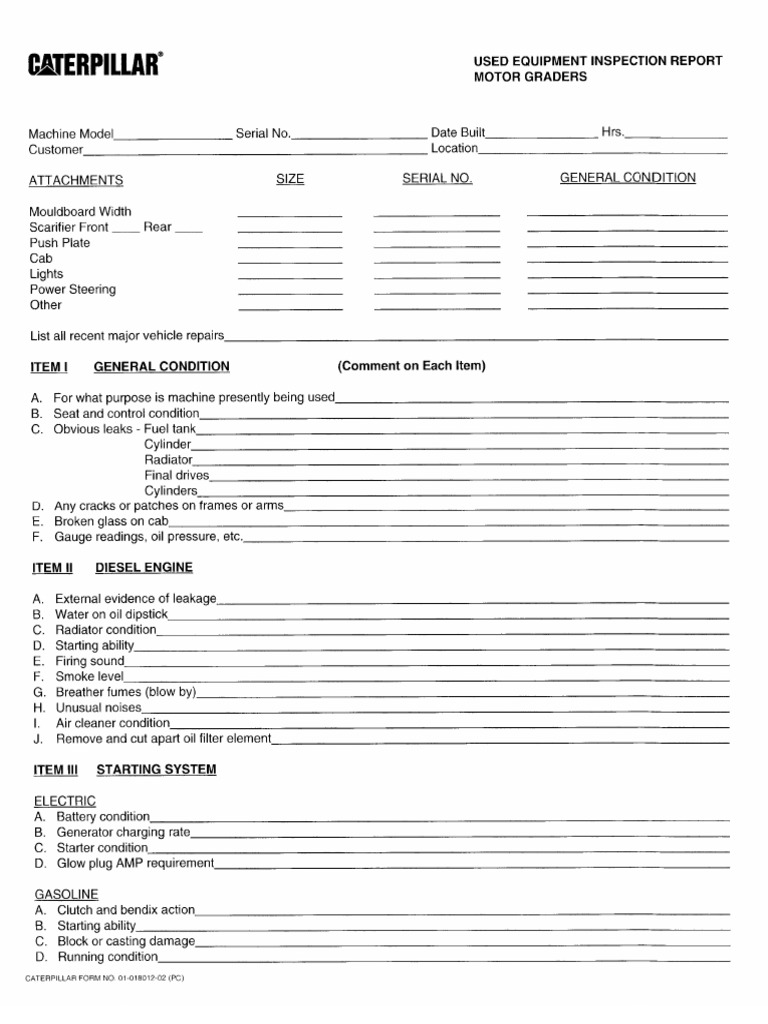 Used Equipment Inspection Report PDF