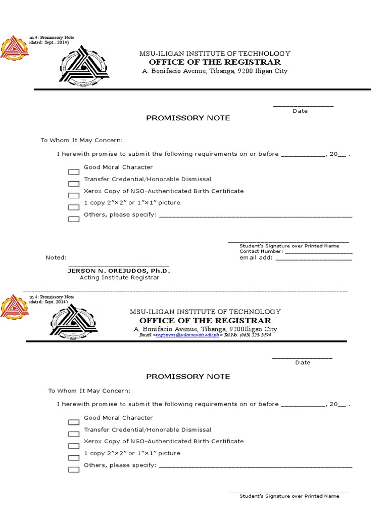 Form 4, Promissory Note | PDF